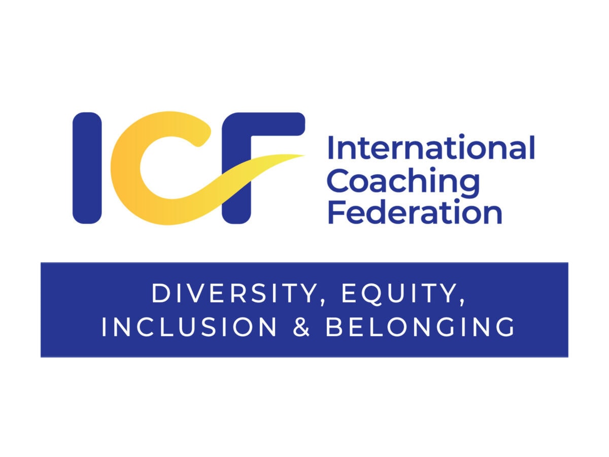 ICF DEIB logo promoting diversity, equity, inclusion, and belonging in coaching.
