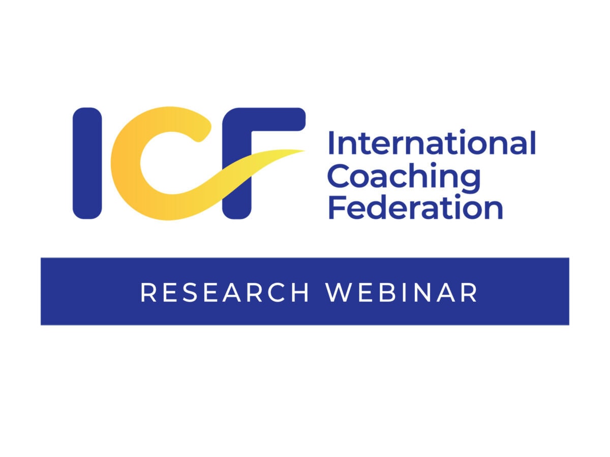 ICF Research Webinar logo for coaching insights and data update