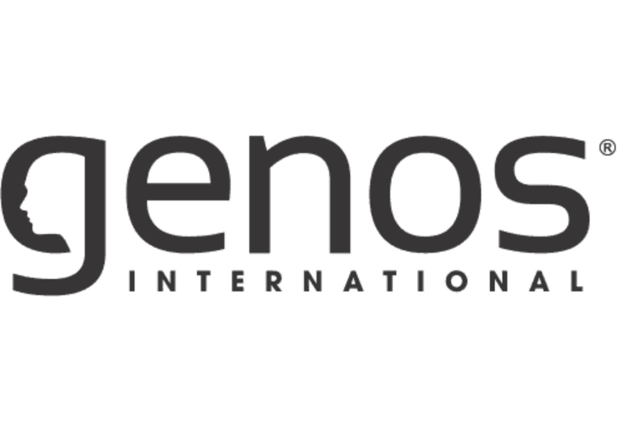 Genos International single color horizontal logo.