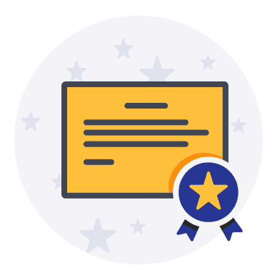 A letter icon with a star, that is being used to reflect the step 3 in becoming a coach.